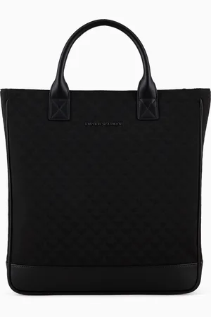 Emporio Armani Tote Bag aus Nylon mit durchgehendem Adler-Jacquard