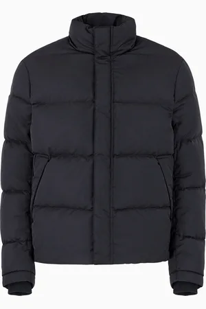 Emporio Armani Gesteppte Daunenjacke mit Allover-Adler aus Jacquard