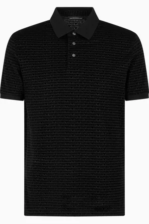 Emporio Armani ASV Poloshirt aus Jersey-Lyocell-Mischung mit geflocktem Allover-ASV-Logo