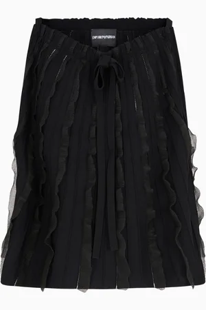 Emporio Armani Top aus Viskose-Strick mit Rüschen