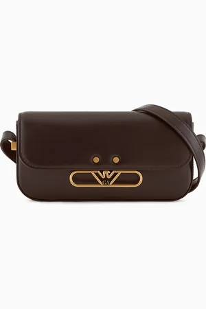 Emporio Armani Minitasche aus Glattleder mit Adlerlogo aus Metall