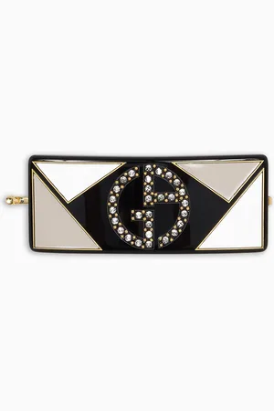 Giorgio Armani Haarklammer mit Logo aus Kristallen