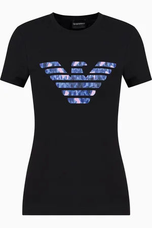 Emporio Armani ASV Slim Fit T-Shirt aus Stretchjersey mit Maxi-Adler-Print