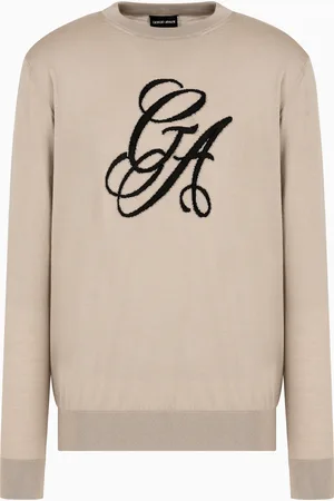 Giorgio Armani Pullover mit Rundhalsausschnitt aus Schurwolle mit Logo
