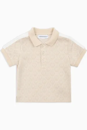 Emporio Armani Poloshirt aus Jersey in Jacquard-Verarbeitung mit Allover-Adler