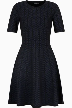 Emporio Armani Ausgestelltes Kleid aus Strick-Jersey in Jacquard-Stoff-Verarbeitung