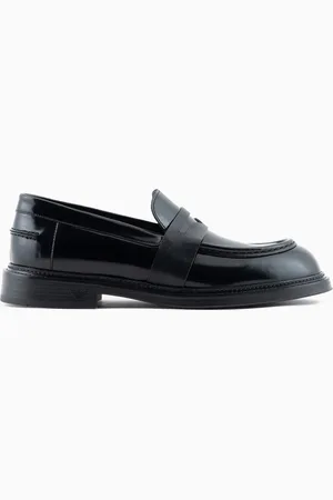 Emporio Armani Mokassins aus gebürstetem Leder