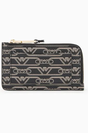 Emporio Armani Kartenetui mit umlaufendem Reißverschluss und durchgehendem Monogramm-Print