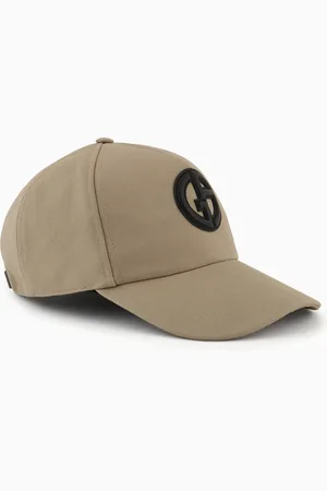 Giorgio Armani Baseballcap aus Leder mit Logostreifen