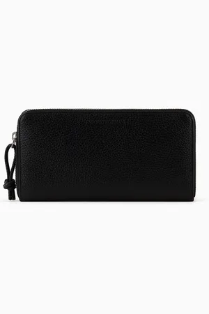 Emporio Armani Portemonnaie aus getrommeltem Leder mit Rundum-Reißverschluss