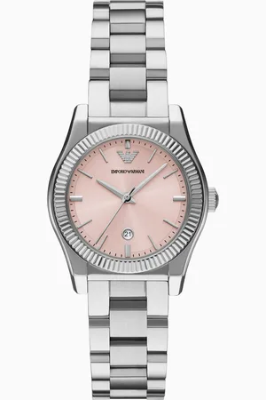 Emporio Armani Dreizeigeruhr aus Edelstahl mit Datumsanzeige