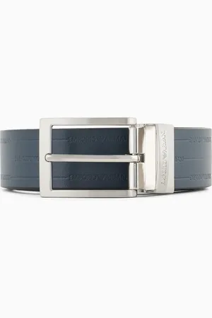 Emporio Armani Wendegürtel aus Leder mit geprägtem Logo