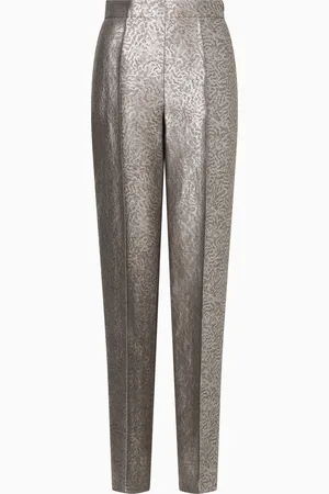 Emporio Armani Hose aus Leinen in Jacquard-Stoff-Verarbeitung mit Camouflage-Muster