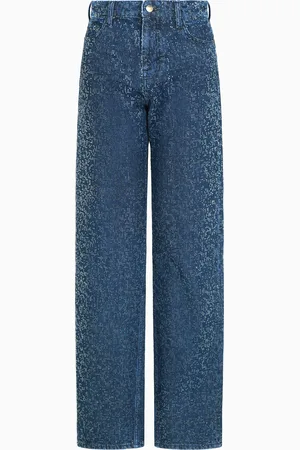 Emporio Armani J4G-Jeans mit hohem Bund, weitem Bein und durchgehenden Strasssteinen, gefertigt aus Denim