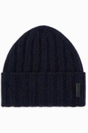 Emporio Armani Rippstrick-Mütze aus reinem Kaschmir