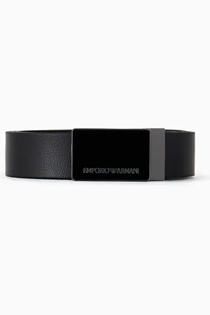 Emporio Armani Gürtel aus genarbtem Leder mit Plakette
