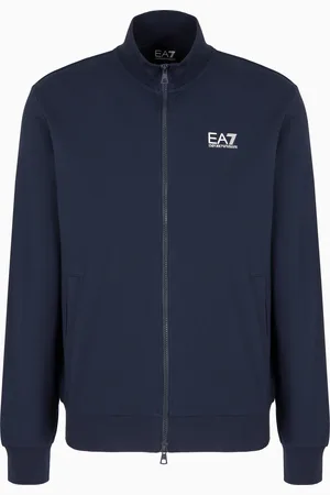 EA7 Core Identity Sweatshirt mit Rei??verschluss aus Baumwolle