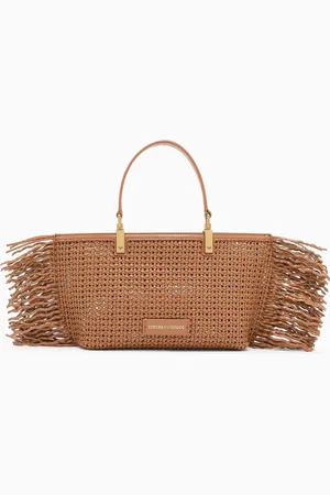 Emporio Armani Gewebte Handtasche mit Fransendetail