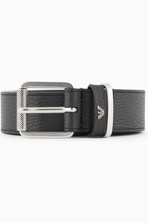 Emporio Armani Gürtel aus vollnarbigem Leder mit Maxi-Schriftzug