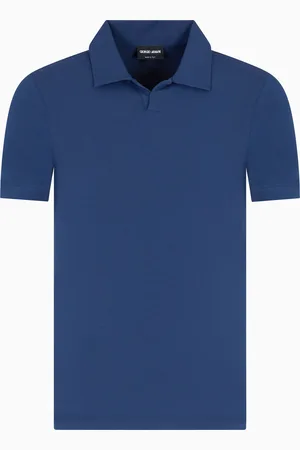 Giorgio Armani Poloshirt mit kurzen Ärmeln, gefertigt aus elastischem Viskose-Jersey