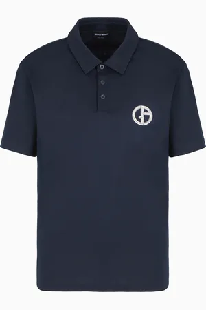 Giorgio Armani Kurzärmliges Poloshirt aus Baumwoll-Interlock