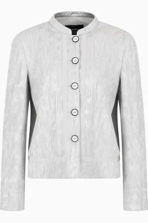Emporio Armani Icon Jacke aus geripptem Canneté-Jacquard-Stoff mit Blumenmuster