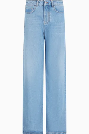 Emporio Armani Jeans J8B mit weitem Bein aus Denim in Used-Optik