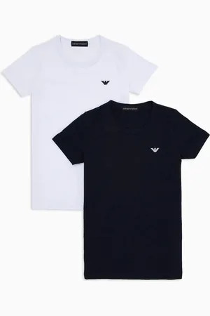 Emporio Armani 2er-Pack T-Shirts aus Jersey mit Mikro-Adler-Stickerei