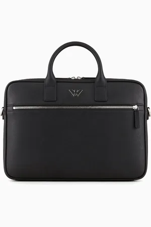 Emporio Armani ASV Businesstasche aus wiederaufbereitetem Saffiano-Leder mit Adler-Plakette