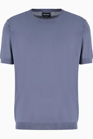 Giorgio Armani Pullover mit Rundhalsausschnitt und kurzen Ärmeln aus Seide und Baumwolle