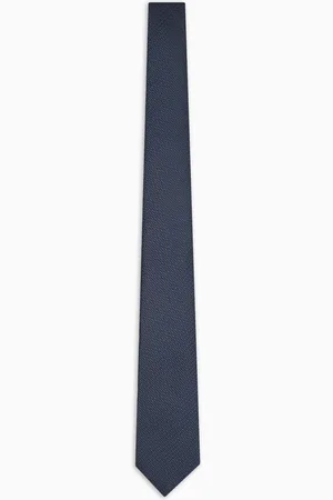 Emporio Armani Krawatte aus reiner Seide mit Mikrostruktur