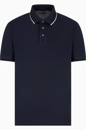 Emporio Armani Poloshirt aus Stretch-Pikee mit gesticktem Mikro-Adler
