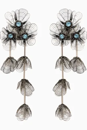 Giorgio Armani Ohrclips aus Metall mit floralen Anhängern