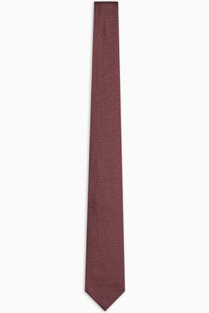 Emporio Armani Krawatte aus reiner Seide mit kleinem Jacquard-Motiv