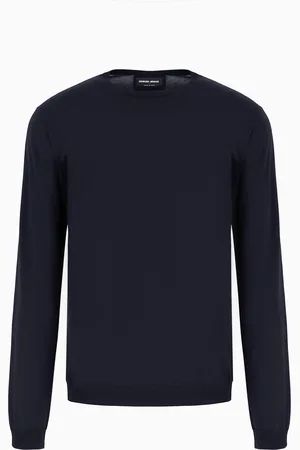 Giorgio Armani Pullover mit Rundhalsausschnitt und langen Ärmeln aus Seide und Baumwolle