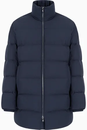 Emporio Armani Daunen-Überjacke mit durchgehendem Reißverschluss aus gestepptem Nylon
