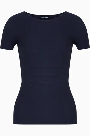 Giorgio Armani Pullover mit kurzen Ärmeln aus Viskose mit Links-Verarbeitung