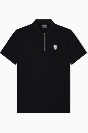 EA7 Hochwertiges Premium Shield-Poloshirt aus Viskose- und Nylon-Jersey