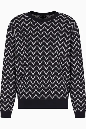 Giorgio Armani Pullover mit Rundhalsausschnitt aus Baumwolle und Kaschmir in Jacquard-Verarbeitung