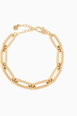 Emporio Armani Glieder-Armband aus goldfarbenem Messing mit Anhängern