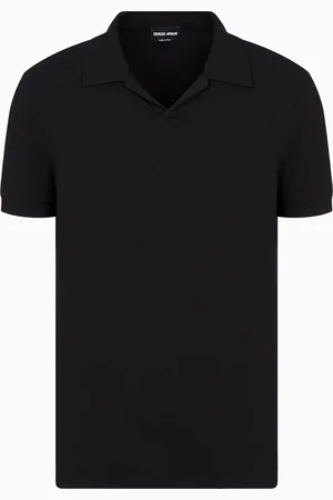 Giorgio Armani ASV Poloshirt mit kurzen Ärmeln, gefertigt aus elastischem Viskose-Jersey