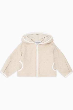 Emporio Armani ASV Sweatshirt mit Reißverschluss und Kapuze, in Jersey in Jacquard-Verarbeitung mit Allover-Adler