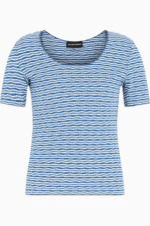 Emporio Armani T-Shirt aus Jersey in Jacquard-Stoff-Verarbeitung