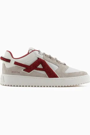 Emporio Armani Sneaker aus Nylon und Veloursleder mit kontrastierendem Maxi-Logo