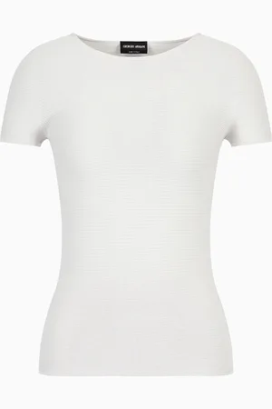 Giorgio Armani Pullover mit kurzen Ärmeln aus Viskose mit Links-Verarbeitung