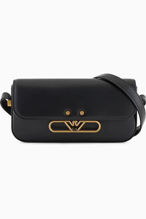 Emporio Armani Minitasche aus Glattleder mit Adlerlogo aus Metall