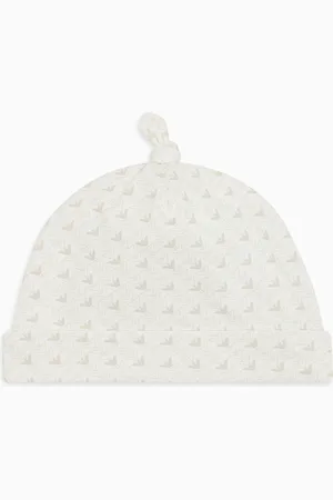 Emporio Armani Mütze aus Jersey mit Adler im Optical-Muster