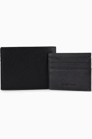 Emporio Armani Geschenkset aus Portemonnaie und Kartenetui aus getrommeltem Leder
