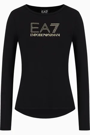 EA7 Evolution Langarmshirt aus elastischer Baumwolle mit Modal