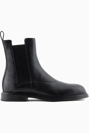 Emporio Armani Chelsea-Stiefeletten aus genarbtem Leder